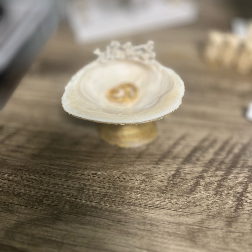 One of a kind Florida clam shell ring dish trinket tray bridal beach house - Picture 2 of 4